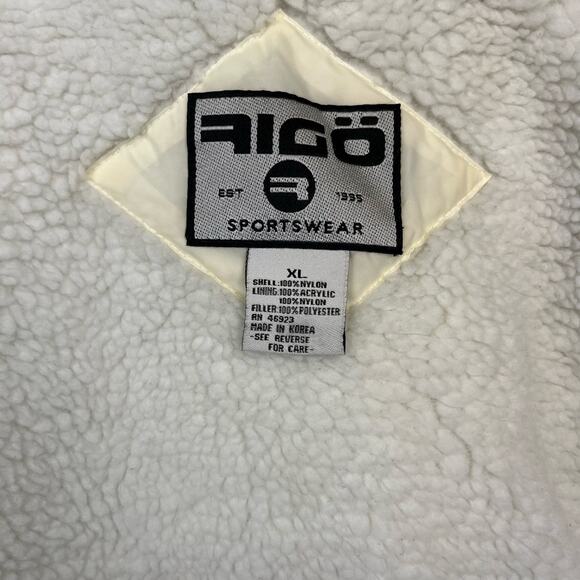 Y2K Rigo Sportswear Sherpa Lined Removeable Hood Puff Jacket Parka Zip Up Q-13 - Picture 2 of 16